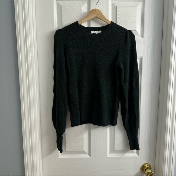 Madewell Sweater Balloon Knit Green Wool Alpaca Fall Size Extra Small New - Picture 3 of 7
